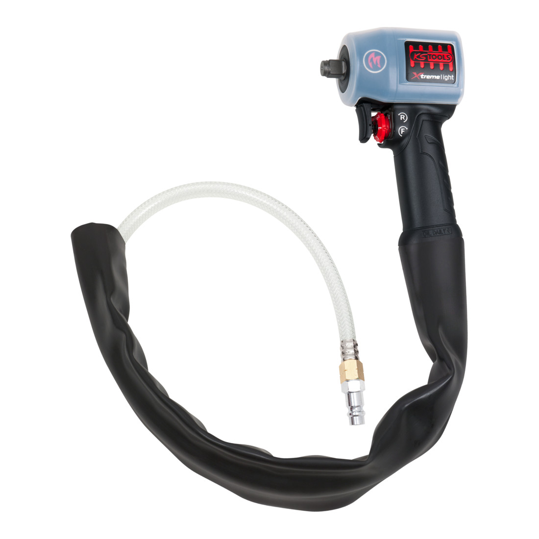 KS Tools Clé à chocs pneumatique 1/2" miniMONSTER Xtremelight haute performance 1.390 Nm avec pellicule de protection et silencieux