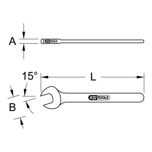 KS Tools clé à fourche avec isolation de protection, 1/2