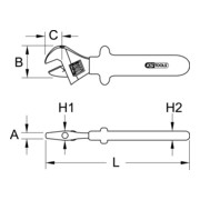 Outils KS Clé à molette isolée KS-4