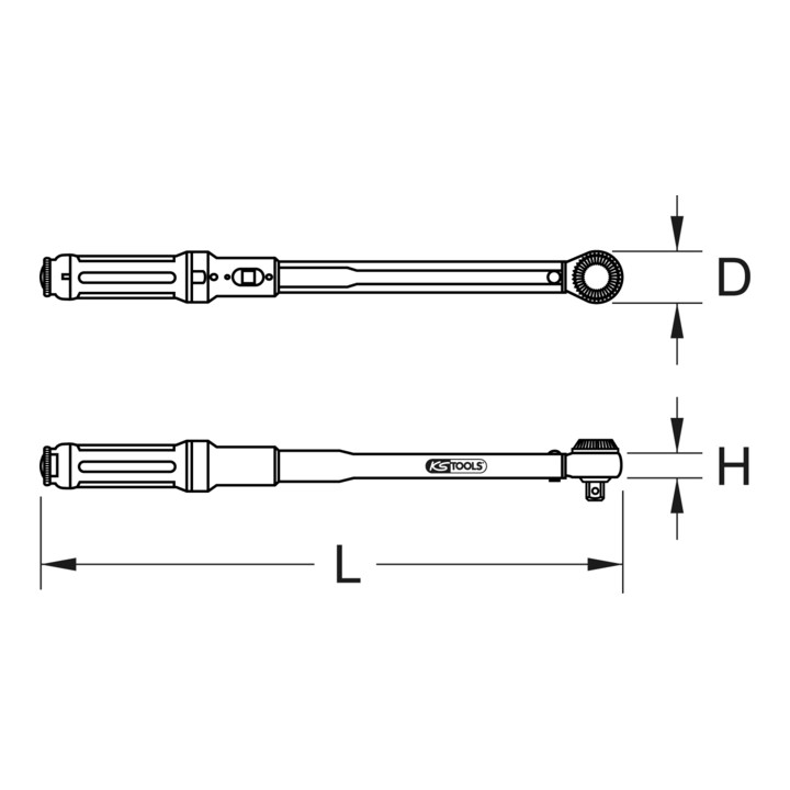 KS Tools Clé dynamométrique à cliquet Ergotorque de précision 1" avec bouton de réglage, 200-1000Nm