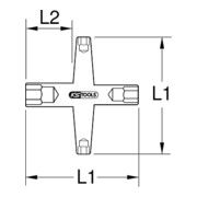 KS Tools Clé en croix avec revêtement isolant, 10x13x14x17 mm-3