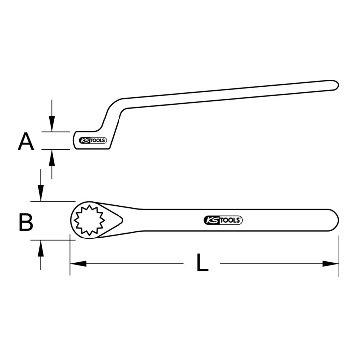 KS Tools Clé polygonale à isolation protectrice, coudées, 1
