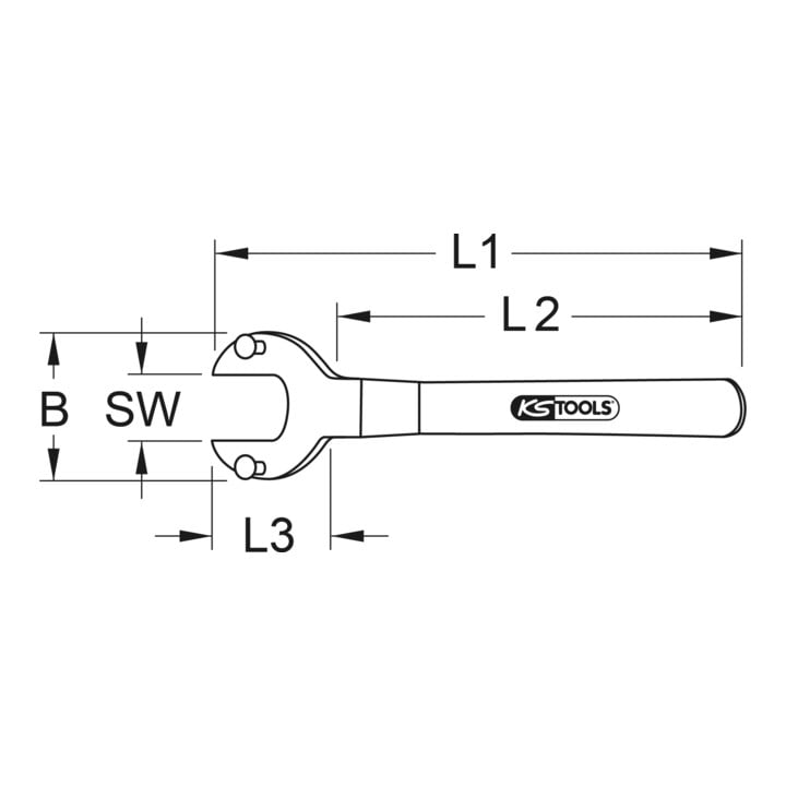 KS Tools Clés à ergots BRONZEplus type B 150x90 mm