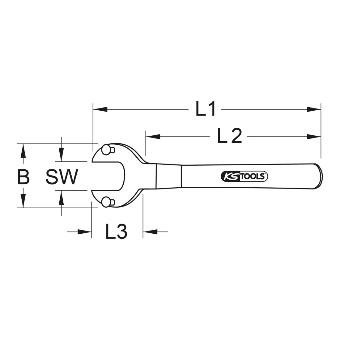 KS Tools Clés à ergots BRONZEplus type B 150x90 mm