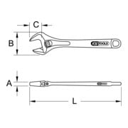 KS Tools Clé à molette BERYLLIUMplus-3