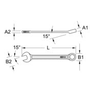 Outils KS Clé à fourche TITANplus, coudée-4