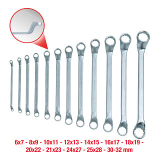 KS Tools Clés polygonales contre-coudées, 6-32 mm