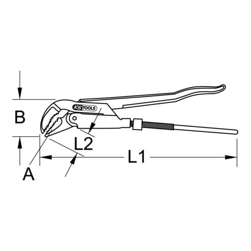 Outils KS Clé d'angle pour tuyaux BERYLLIUMplus pouce