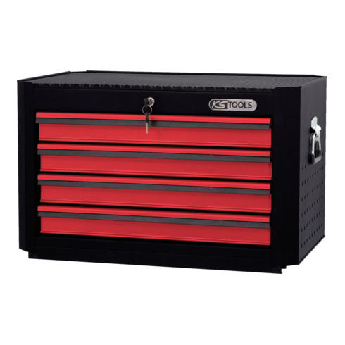 KS Tools Coffre de servante d'atelier MASTERplus, 4 tiroirs, noir/rouge
