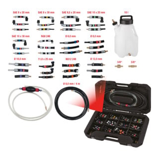 KS Tools Coffret de contrôle et de nettoyage du système d'alimentation en carburant, 43 pièces