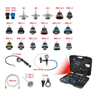 KS Tools Coffret de diagnostic pour système de refroidissement, 25 pcs