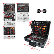 KS Tools Coffret de douilles et cliquets 1/4" + 1/2", 130 pcs-2