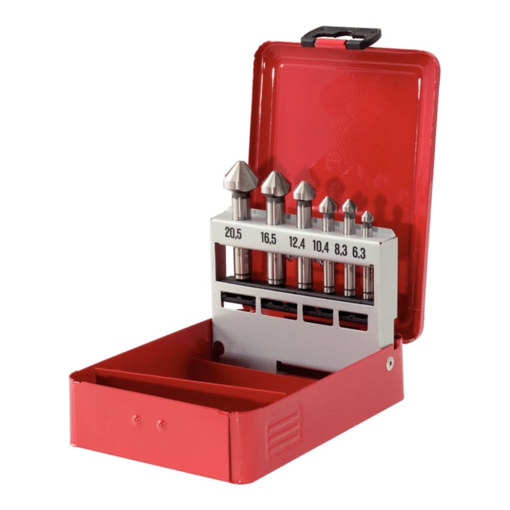 KS Tools Coffret de forets aléseurs HSS Co 5 90°, 6 pcs. en box métal