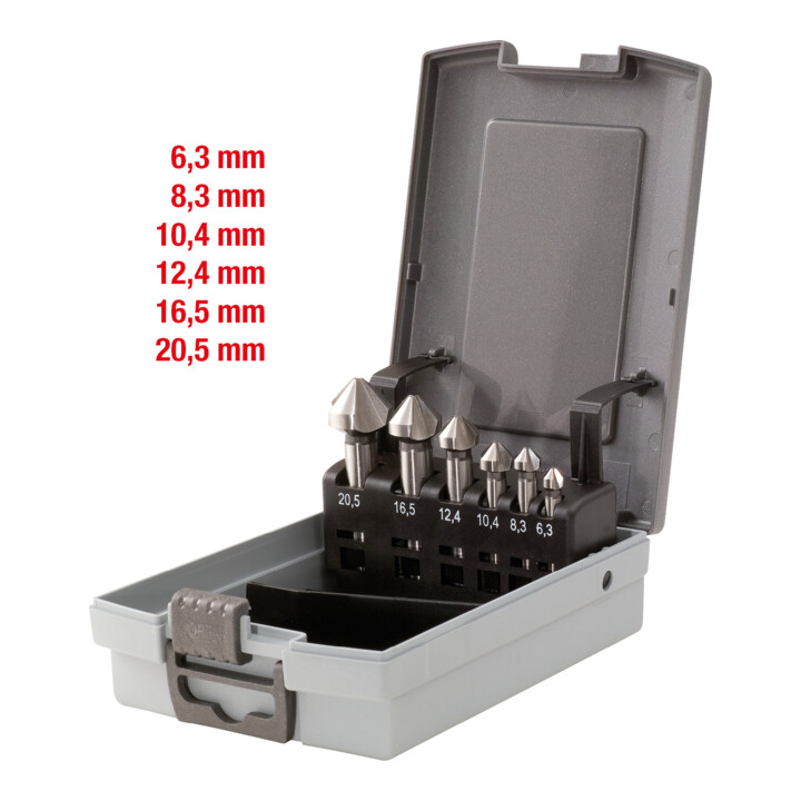 KS Tools Coffret de forets aléseurs HSS Co 90°, 6 pcs, en box PVC