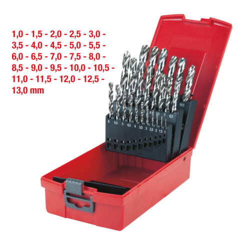 KS Tools Coffret de forets étagés HSS TiN, en box PVC, 25 pcs. 1-13mm