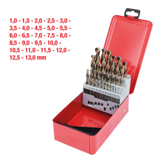 KS Tools Coffret de forets HSS-G Co 5, en box métal, 25 pcs., 1-13mm