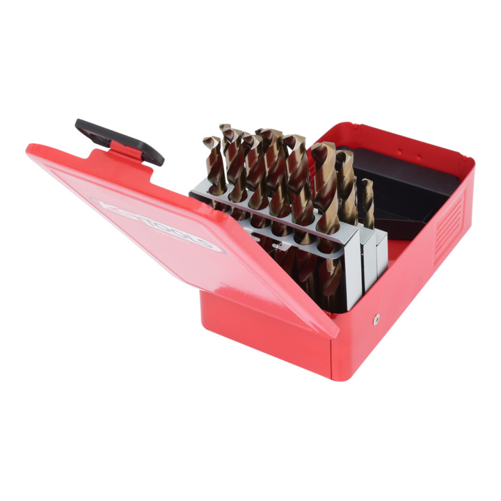 KS Tools Coffret de forets HSS-G Co 5, en box métal, 25 pcs., 1-13mm
