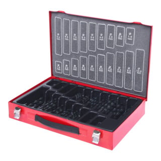 KS Tools Coffret de forets HSS-R laminés, 170 pcs., 1-10mm