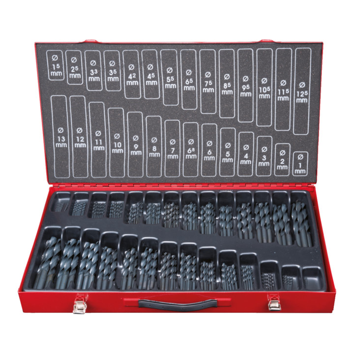 KS Tools Coffret de forets HSS-R laminés, 230 pcs., 1-13mm