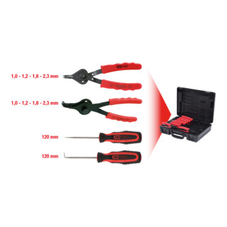 KS Tools Coffret de pinces à circlips intérieur et extérieur, 10 pcs.