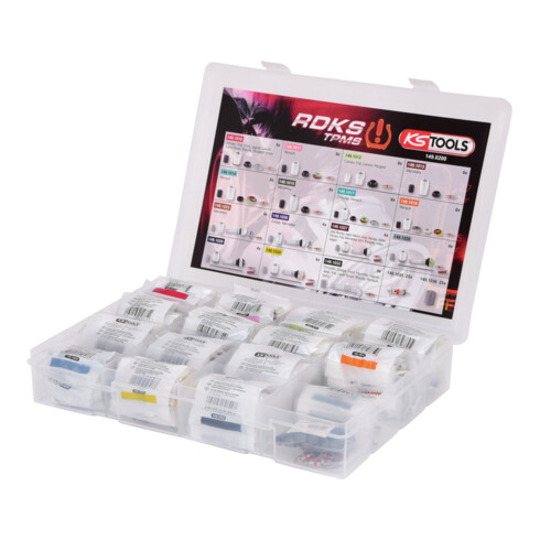 KS Tools Coffret de réparation du système de pression de pneus pour valves TPMS, 142 pcs.