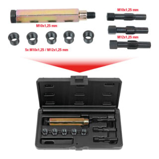 KS Tools Coffret de réparation pour bougies de préchauffage THREADfix, 9 pcs. M10 x 1,25