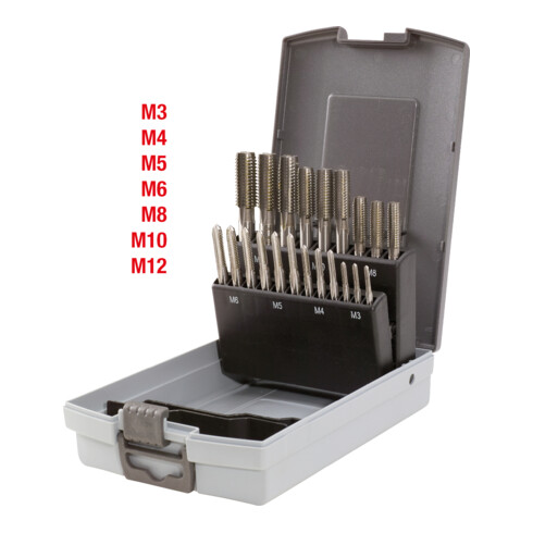 KS Tools Coffret de tarauds HSS CO, 21 pcs. en box PVC, M3-M12