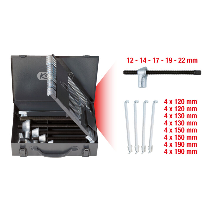 KS Tools Coffret d'extracteurs universels de roulement, 37 pcs.