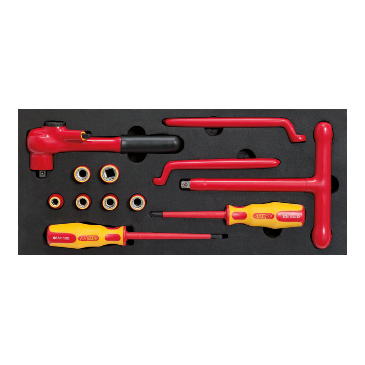 KS Tools Coffret d'outils isolés pour véhicules électriques et hybrides, 16 pcs.