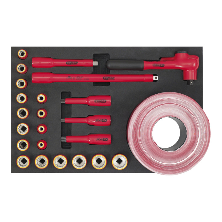 KS Tools Coffret d'outils isolés pour véhicules Hybrides et électriques, 51 pcs.