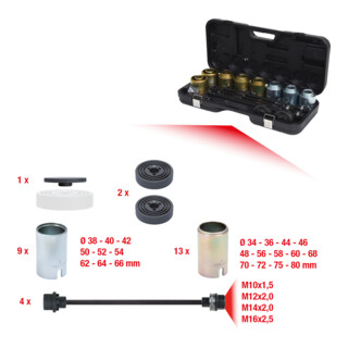 KS Tools Coffret d'outils pour le montage et le démontage des roulements, joints et bagues, 37 pcs.