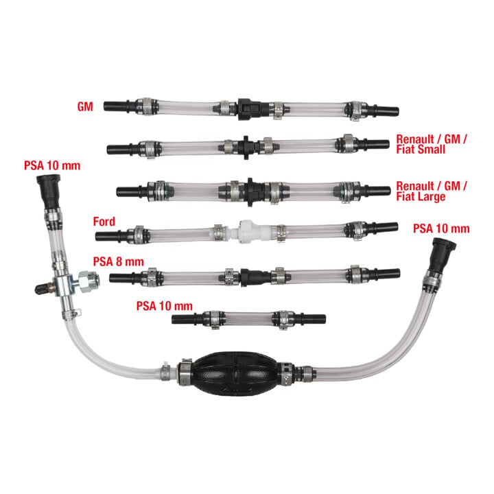 KS Tools Coffret pour purge moteur diesel, 7 pcs.