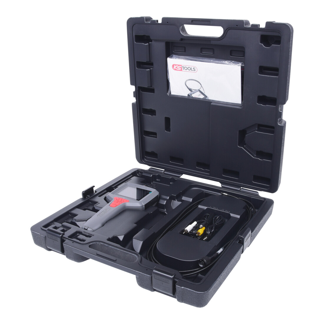 KS Tools Coffret ULTIMATEvision MASTER avec sonde de caméra frontale 0°, gaine ressort semi rigide, 6 pcs. 3m,Ø5,5mm