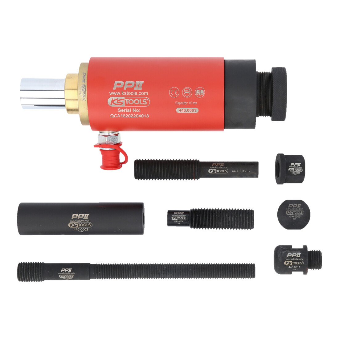 KS Tools Coffret vis de force hydraulique, 16t, 10 pcs.