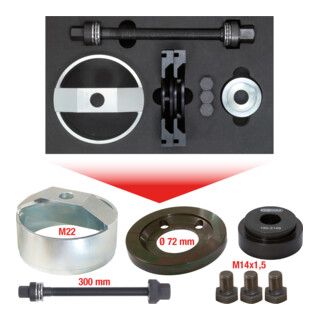 KS Tools compacte wielnaaf gereedschap set, 9 stuks