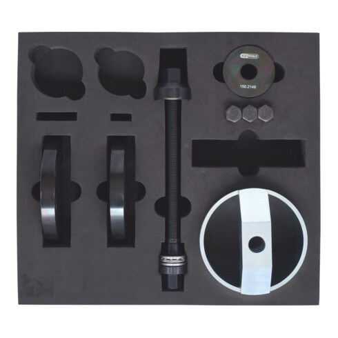 KS Tools compacte wielnaaf gereedschap set, 9 stuks