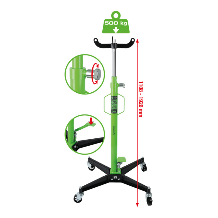 KS Tools COMPETITION Cric hydraulique pour boîte de vitesses, 500 kg