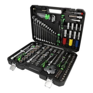 KS Tools COMPETITION Jeu de clés à douille 1/4"+3/8"+1/2", 132 pcs, spécial auto