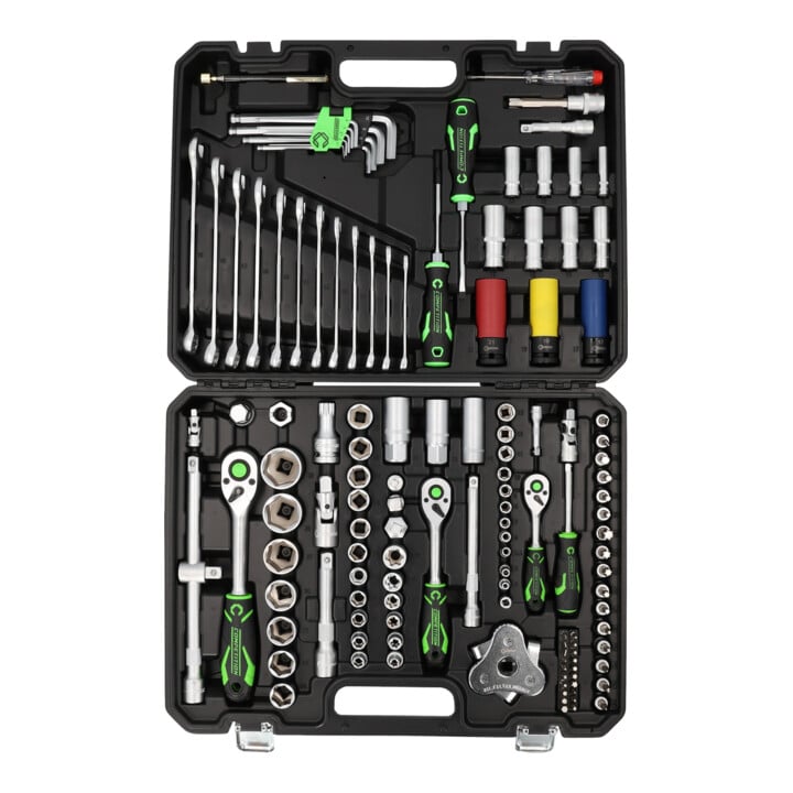 KS Tools COMPETITION Jeu de clés à douille 1/4"+3/8"+1/2", 132 pcs, spécial auto