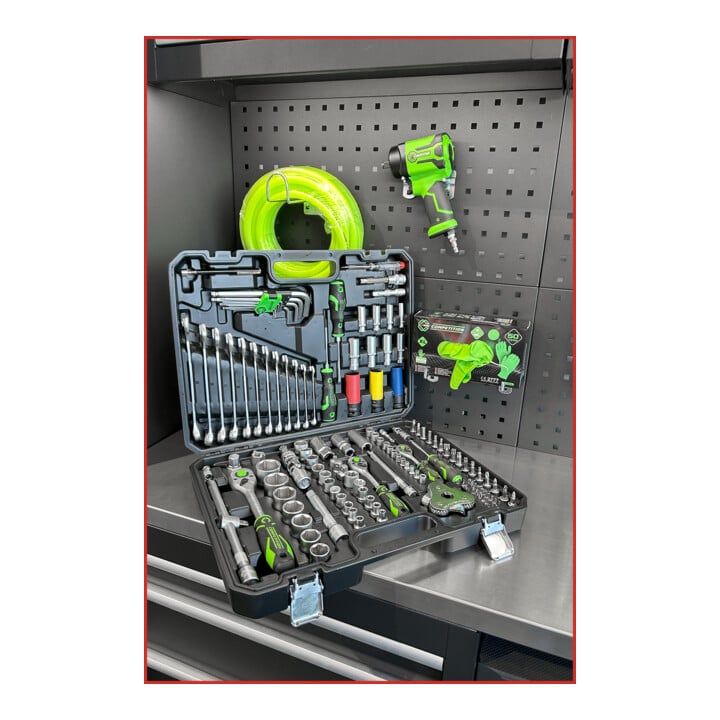KS Tools COMPETITION Jeu de clés à douille 1/4"+3/8"+1/2", 132 pcs, spécial auto