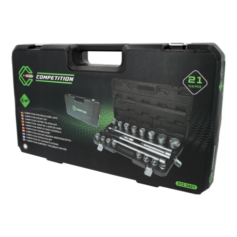 KS Tools COMPETITION Jeu de clés à douille 3/4", 21 pièces