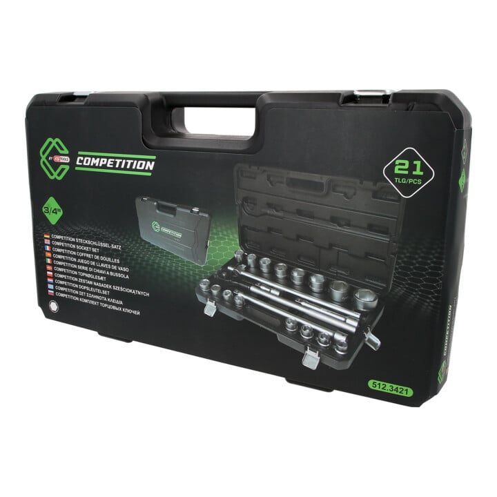 KS Tools COMPETITION Jeu de clés à douille 3/4", 21 pièces