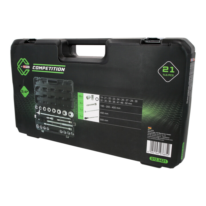 KS Tools COMPETITION Jeu de clés à douille 3/4", 21 pièces