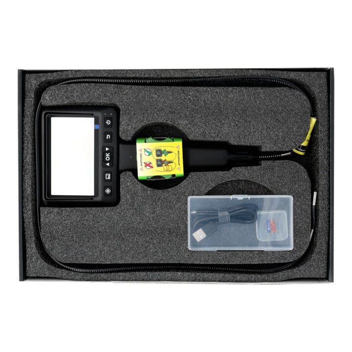 KS Tools COMPETITION Kit vidéoscope HD, Ø 6,0 mm, caméra frontale HD 180° et 0°, gaine PVC flexible