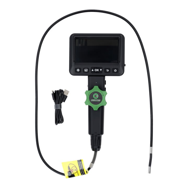 KS Tools COMPETITION Kit vidéoscope HD, Ø 6,0 mm, caméra frontale HD 180° et 0°, gaine PVC flexible