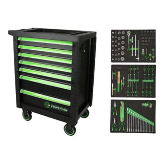 KS Tools COMPETITION Servante d'atelier avec 7 tiroirs et 119 outils premium