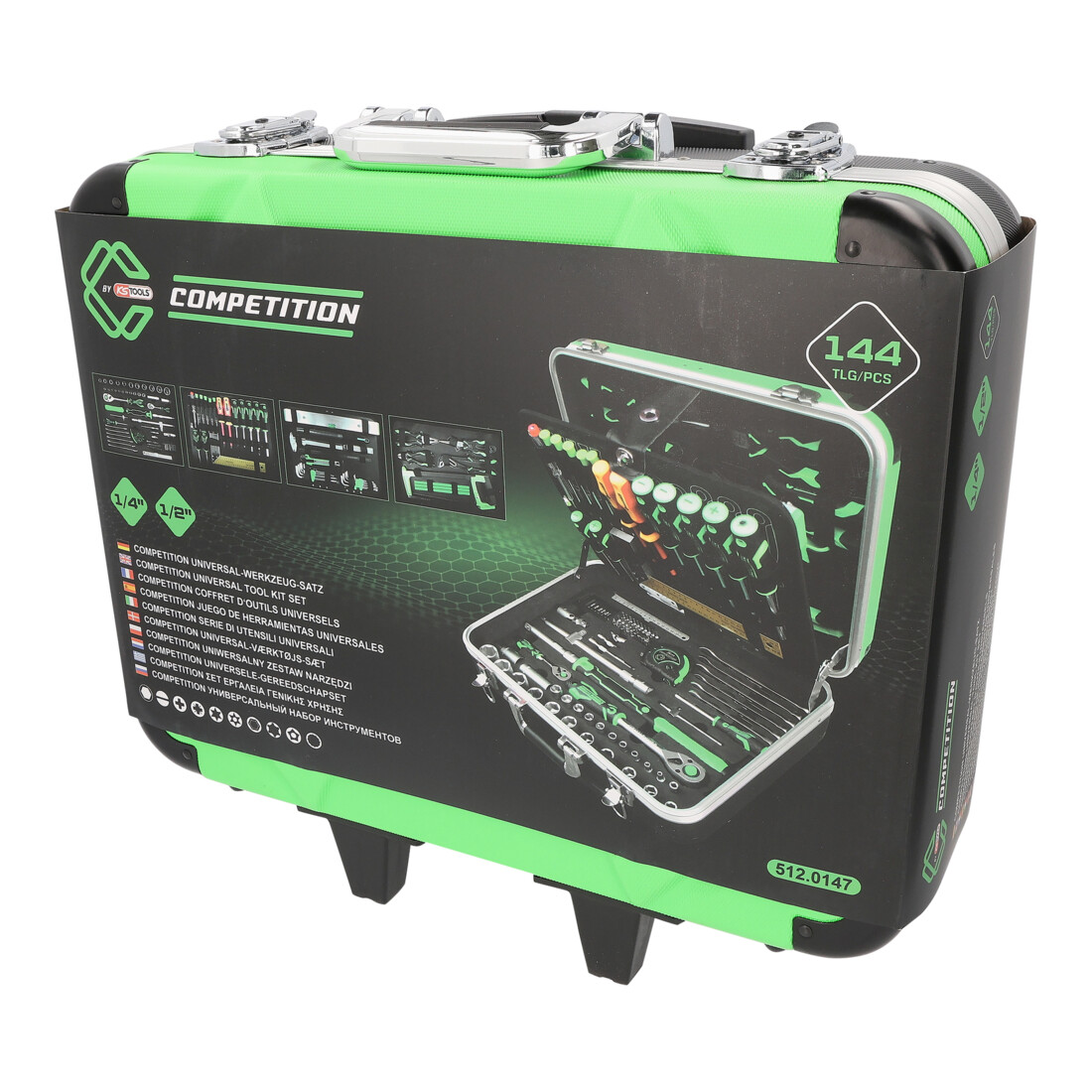 KS Tools COMPETITION Set d'outils universel 1/4"+1/2", 147 pièces