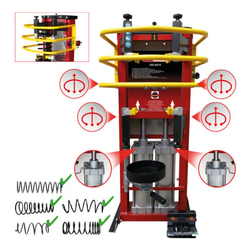 KS Tools Compresseur de ressort à air comprimé avec doubles cylindres