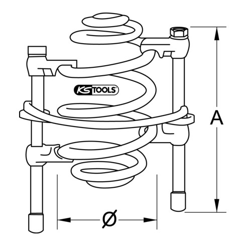 KS Tools Compresseurs de ressorts avec barre de sécurité, 300 mm