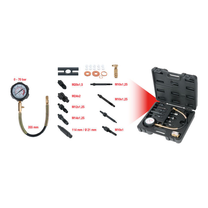 KS Tools compressie tester, 13 stuks